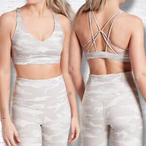 Athleta Solace Printed White Camo Sports Bra Size M